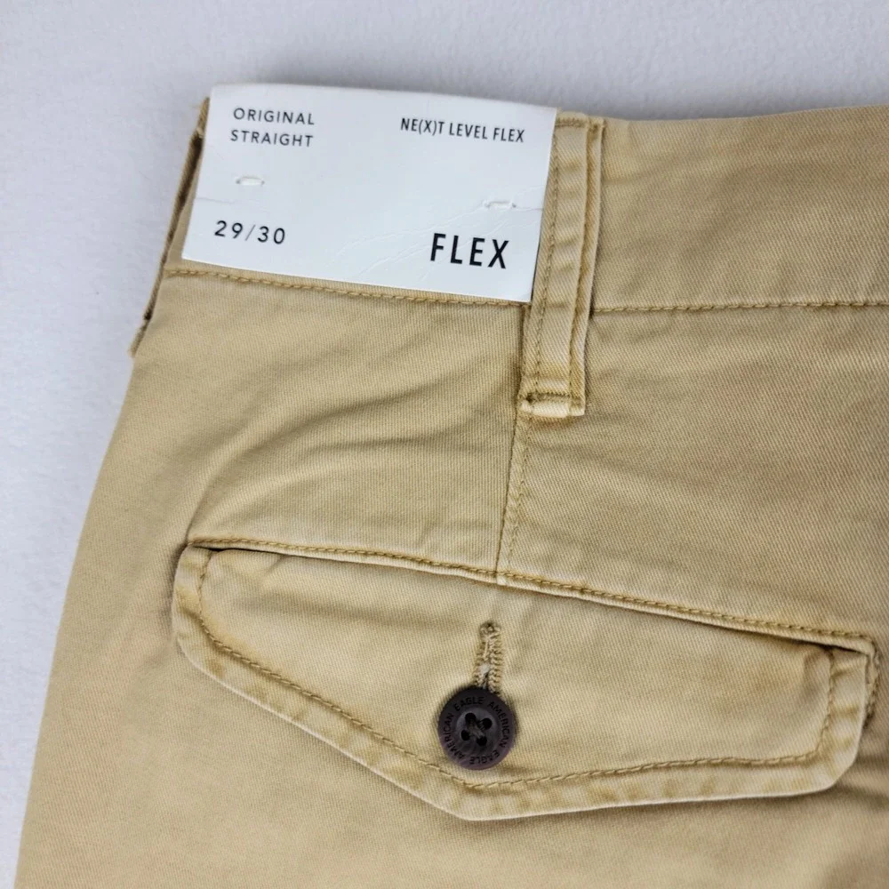 American Eagle Mens Ne(x)t Level Flex Original Straight Khaki Chino Pants 29x30